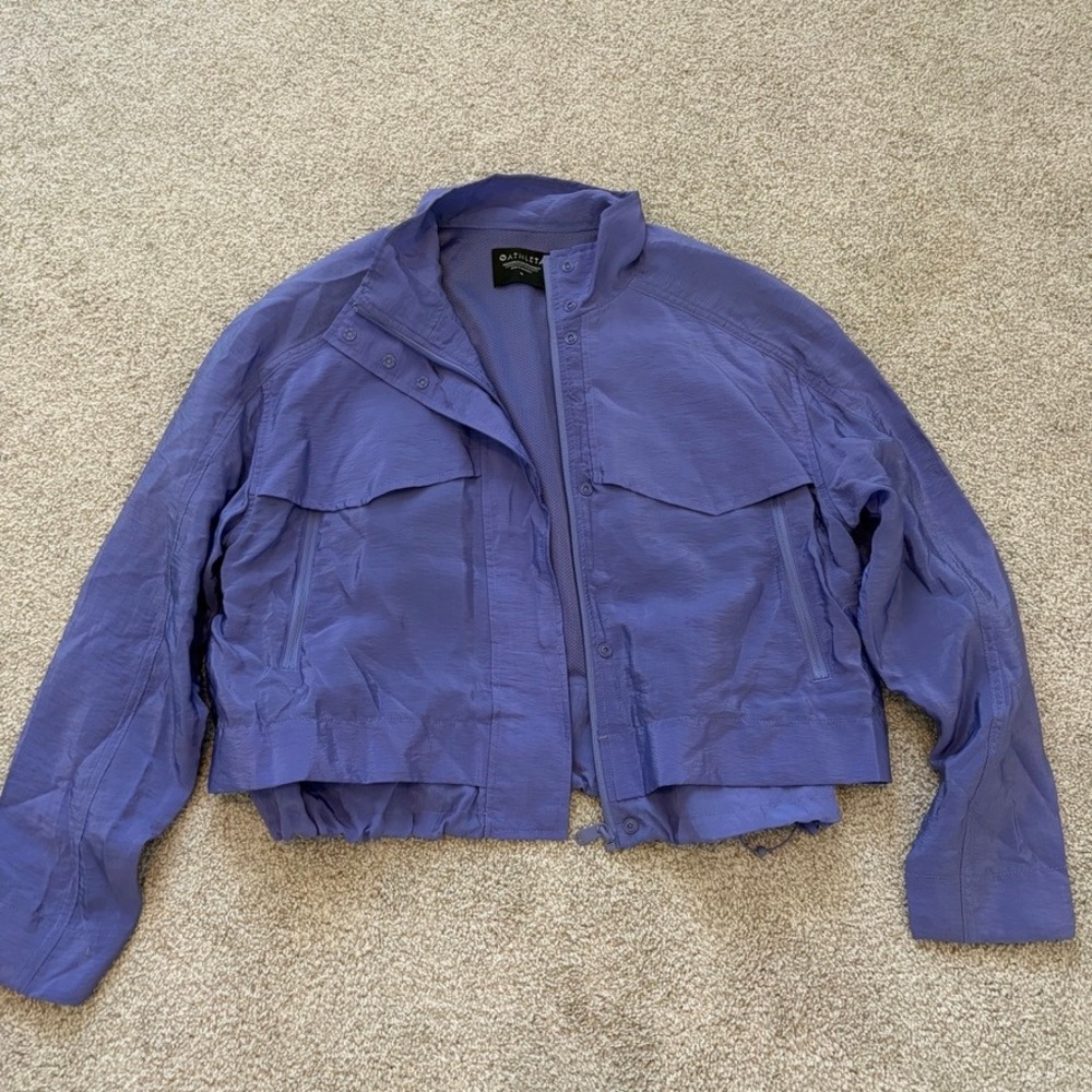 Athleta Arrival Jacket Womens M Purple Full Zip Lightweight Active Sporty